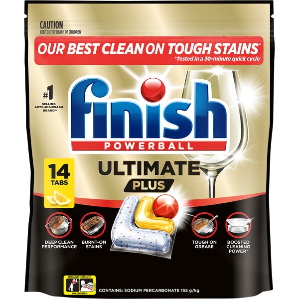 Finish Ultimate Plus Dishwashing Tablets Lemon 14 pack