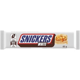 Snickers White Chocolate Bar Caramel Peanuts 42g – Woolworths