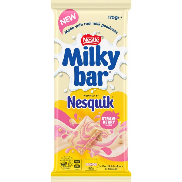 Nestle Milkybar Nesquik Strawberry Block 170g