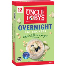 Uncle Tobys Overnight Oat Sachets Apple & Brown Sugar 10 pack – Woolworths
