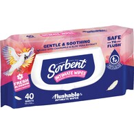 Sorbent Flushable Intimate Wipes
