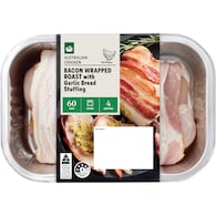 Woolworths Bacon Wrapped Boneless Rolled With Garlic Bread Stuffing