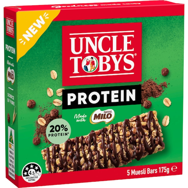 Uncle Tobys Muesli Bars Protein Milo 5 pack