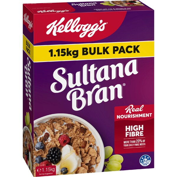 Kellogg's Sultana Bran High Fibre Breakfast Cereal Bulk Pack 1.15kg