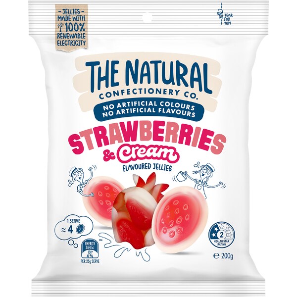 The Natural Confectionery Co. Strawberries & Cream Jellies 200g