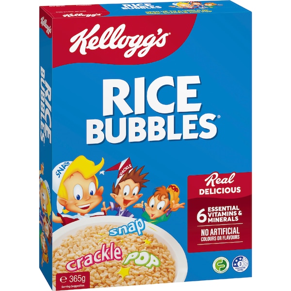 Kellogg's Rice Bubbles Breakfast Cereal 365g