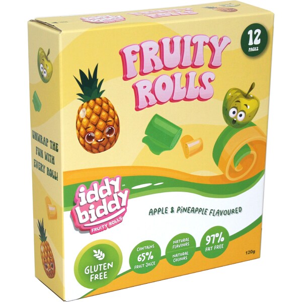 Iddy Biddy Fruity Rolls Apple & Pineapple 12 pack