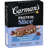 Carman's Protein Slice Bar Dark Choc Crisp & Roasted Nut