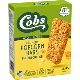 Cobs Crunchy Popcorn Bars Cheese 100g – Woolworths