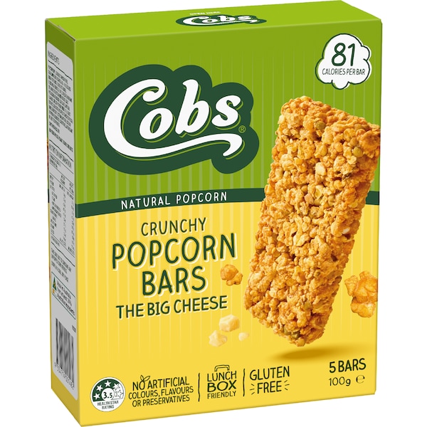 Cobs Crunchy Popcorn Bars Cheese 100g