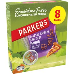 Parker's Aussie Animal Pretzels BBQ Pizza 8 pack – Woolworths