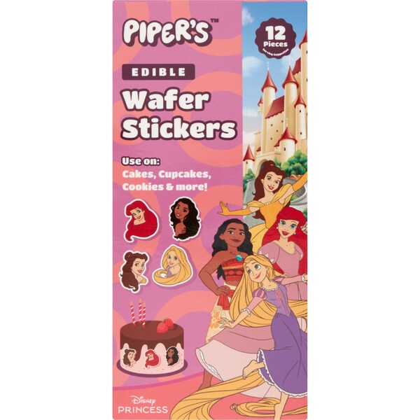 Piper's Edible Wafer Stickers Disney Princess 12 pack
