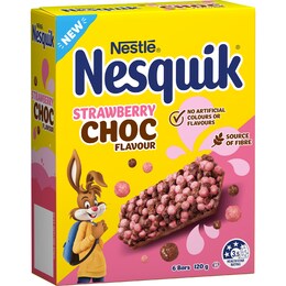Nesquik Cereal Bar Strawberry Choc 6 pack – Woolworths