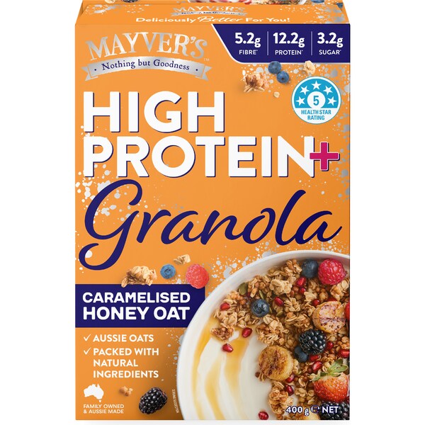 Mayver's High Protein Granola Caramelised Honey Oat 400g