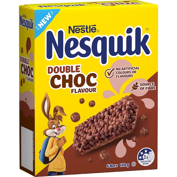 Nesquik Cereal Bar Double Choc 6 pack