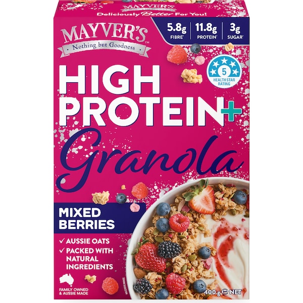 Mayver's High Protein Granola Mixed Berries 400g