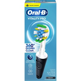 Oral-B Vitality Pro Rechargeable Toothbrush Deeper Clean Black each – Woolworths