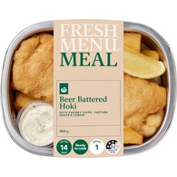 Fresh Menu Beer Battered Hoki With Chunky Chips