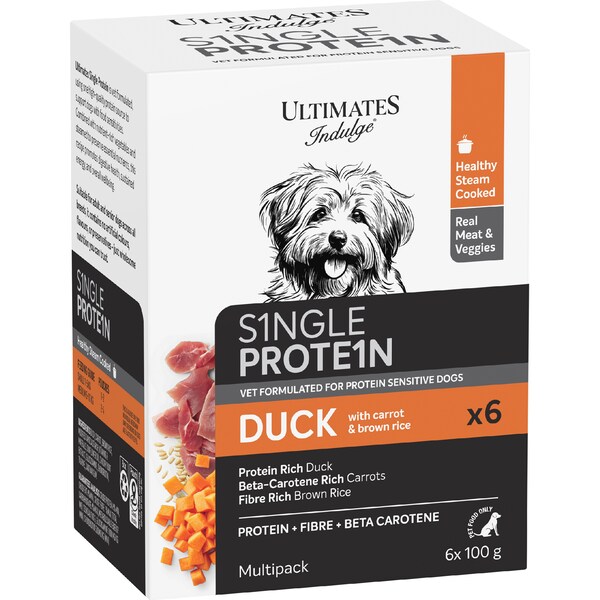 Ultimates Indulge Wet Dog Food Duck With Carrot & Brown Rice 100g x 6 pack