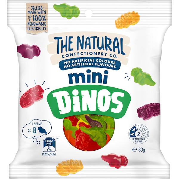 The Natural Confectionery Co. Mini Dino Lollies 80g