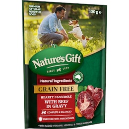 Nature's Gift Wet Dog Food Hearty Casserole In Gravy With Beef 100g – Woolworths
