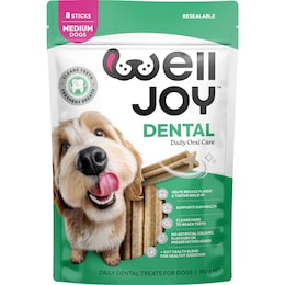WellJoy Dental Dog Stick Treats Medium 8 pack – Woolworths