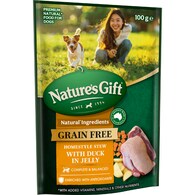 Nature's Gift Grain Free Wet Dog Food Stew Jelly with Duck Pouch
