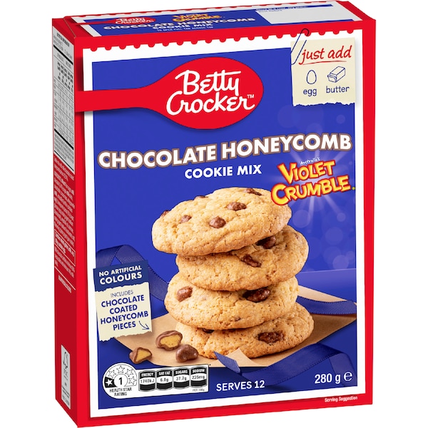 Betty Crocker Chocolate Honeycomb Violet Crumble Cookie Mix 280g