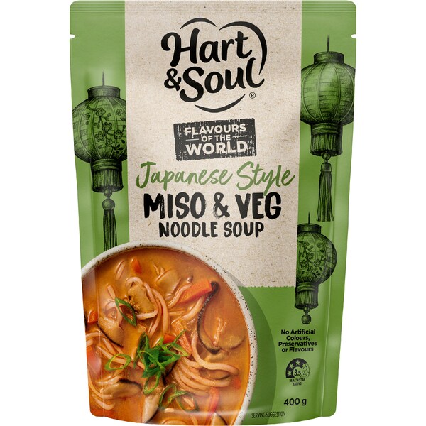 Hart & Soul Japanese Style Miso & Veg Noodle Soup Pouch 400g