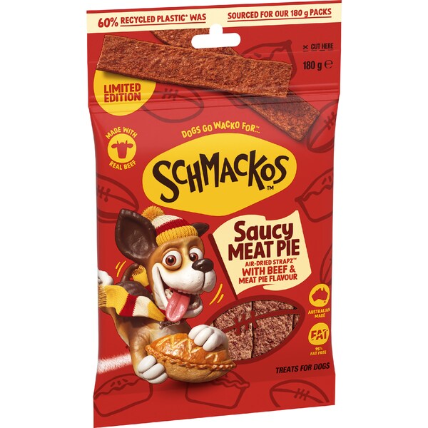 Schmackos Strapz Dog Treats Saucy Meat Pie 180g