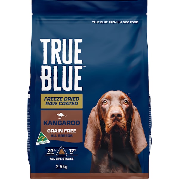 True Blue Freeze Dry Raw Coated Dry Dog Food Grain Free With Kangaroo 2.5kg