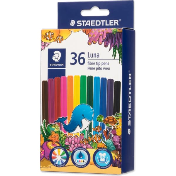 Staedtler Luna Fibre Tip Pens 36 pack