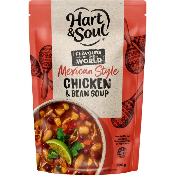 Hart & Soul Mexican Style Chicken & Bean Soup Pouch 400g