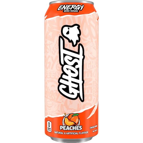 Ghost Energy Drink Zero Sugar Peaches Can 500mL