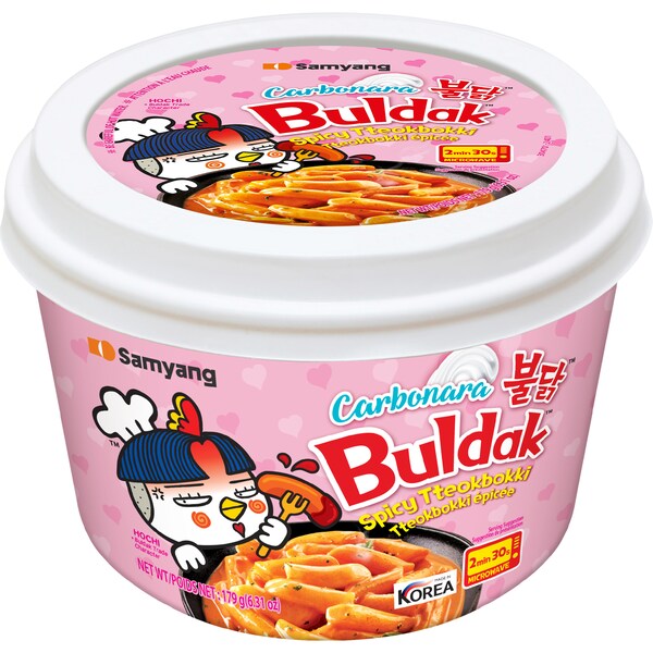 Samyang Buldak Carbonara Bowl Spicy Tteokbokki 179g