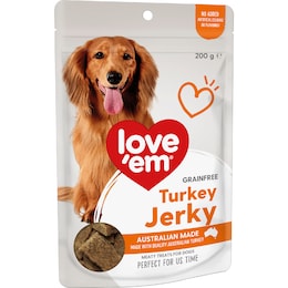 Love'em Grainfree Meaty Dog Treats Turkey Jerky 200g – Woolworths