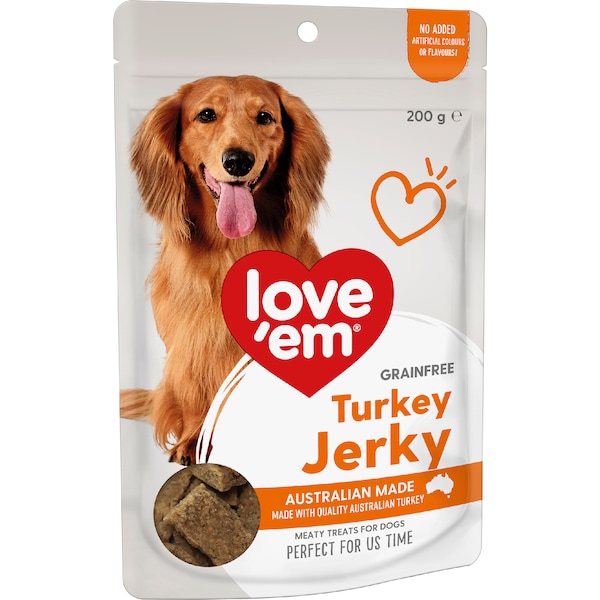 Love'em Grainfree Meaty Dog Treats Turkey Jerky 200g