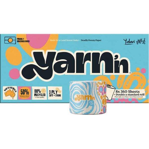 Yarn'n Deadly Dunny Paper 3 Ply Double Length 8 pack