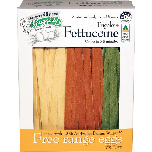 Guzzi's Tricolore Fettucine Pasta 375g