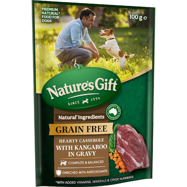 Nature's Gift Wet Dog Food Hearty Casserole In Gravy With Kangaroo 100g