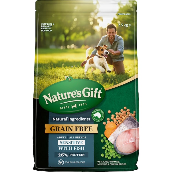Nature's Gift Grain Free Sensitive Adult Dry Dog Food With Fish 2.5kg