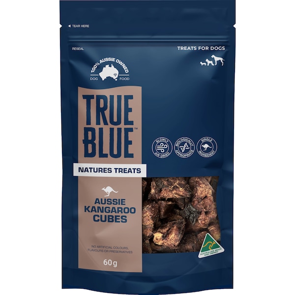 True Blue Aussie Kangaroo Cubes Dog Treats 60g