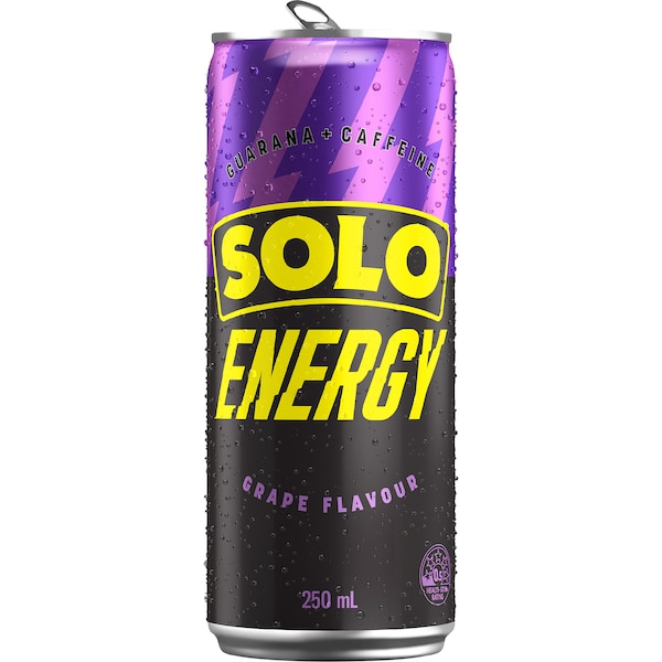 Solo Energy Drink Grape Flavour Can 250ml