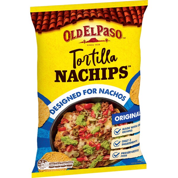 Old El Paso Nachips Tortilla Nacho Corn Chips Original 300g