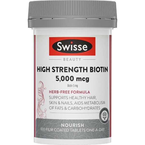 Swisse High Strength Biotin 5000Mcg Tablets 100 pack