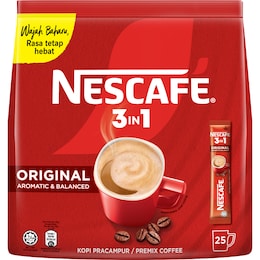 Nescafe Nescafe 3 in 1 Premix Coffee Sachets Original 25 pack