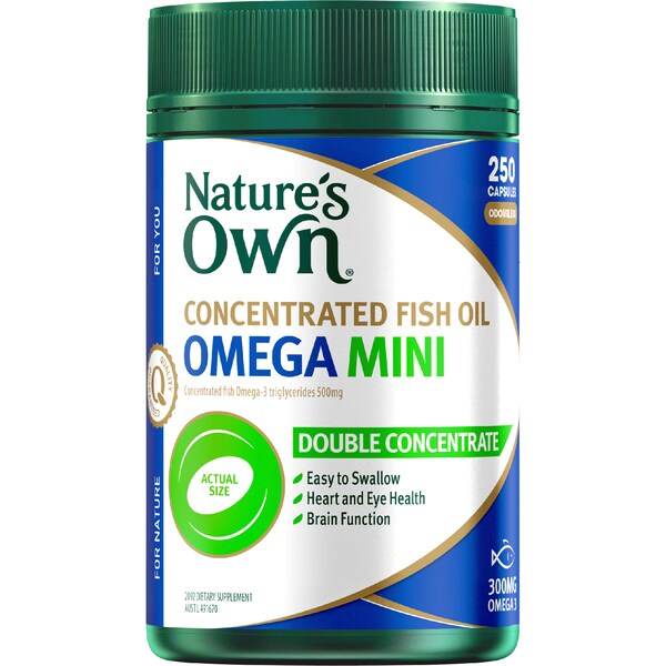 Nature's Own Concentrated Fish Oil Omega Mini Capsules 250 pack