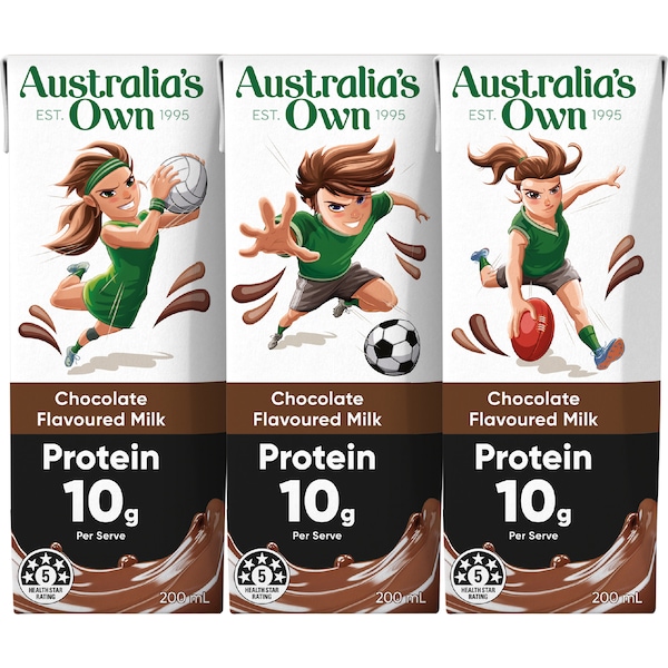 Australia's Own High Protein Chocolate Milk Poppers 200mL x 3 pack