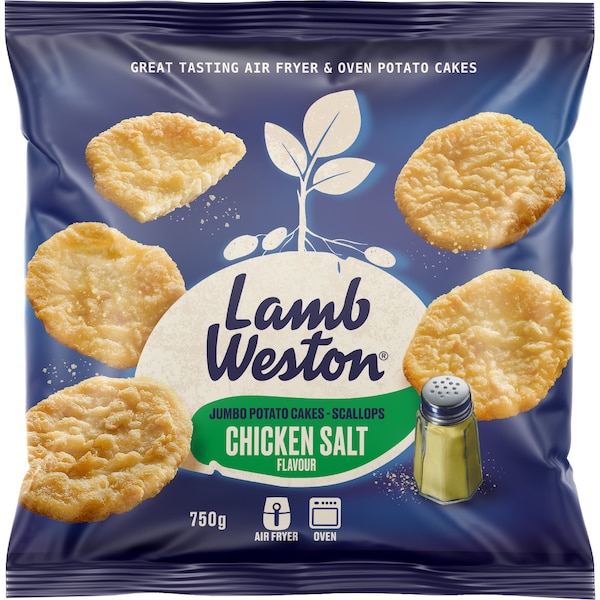 Lamb Weston Jumbo Potato Cake Scallops Chicken Salt 750g