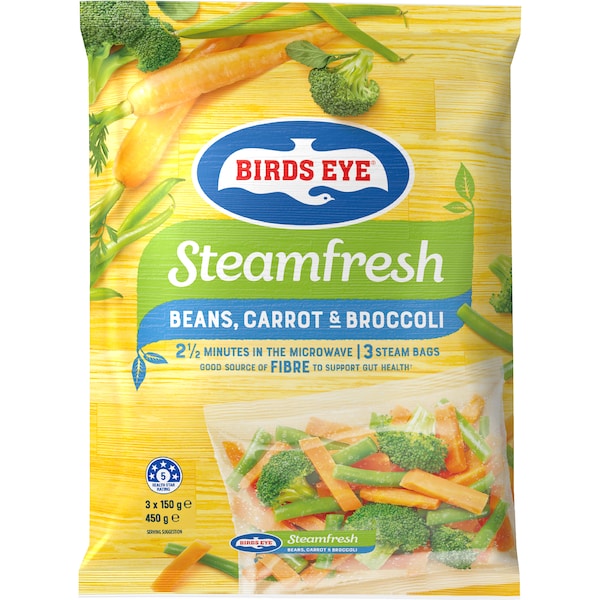 Birds Eye Steamfresh Beans Carrot & Broccoli 450g